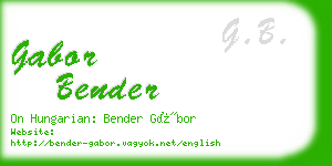 gabor bender business card